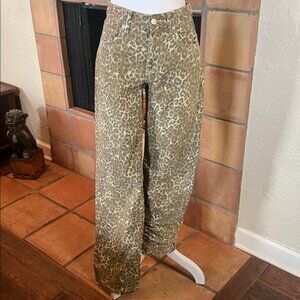 Zara Tan/Brown Leopard Print Pants, size 4